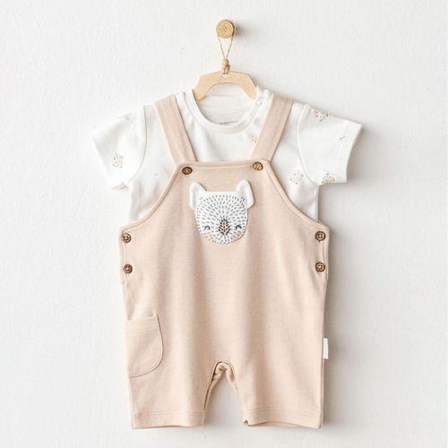 Happy Animals Bebek Salopet Takım Beige