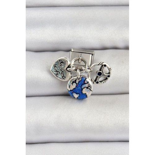 316L Çelik Gümüş Renk Travel Model Nomination Charm