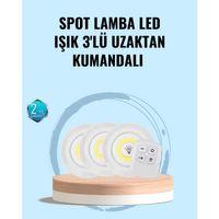 Ev Ofis Kamp İçin Uygun Uzaktan Kumandalı Yapışkanlı Kablosuz Led Spot Lambalar