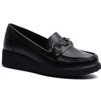 KUUM LONDON K152504 Siyah Dolgu Taban Kadın Ayakkabı