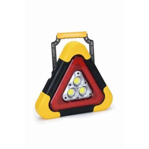 Reflektör Güneş Panelli Solarlı Şarjlı Üçgen Işıklı Trafik Reflektör Fener