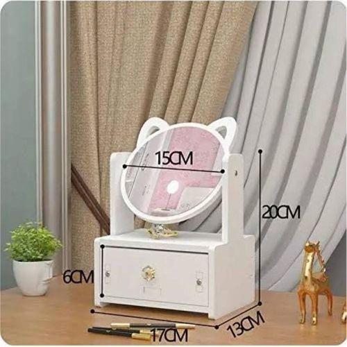 Zhlhome Mini Kozmetik Aynalı Organizer Masası Beyaz
