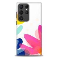 Samsung Galaxy S23 Ultra Kılıf HD Baskılı Kılıf - Çiçekk + Tam Ekran Koruyucu