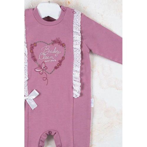 Love Kalp Nakışlı % 100 Pamuk Kız Bebek Tulumu