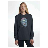 One Piece Zombie Baskılı Füme Antrasit Kadın Sweatshirt