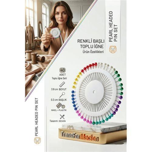 Renkli Başlı Toplu İğne 40 Adet 716077