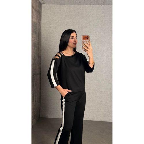 Kadın Uzun Kollu Kolu Tül Yanları şerit Detay Modal Ikili Takım