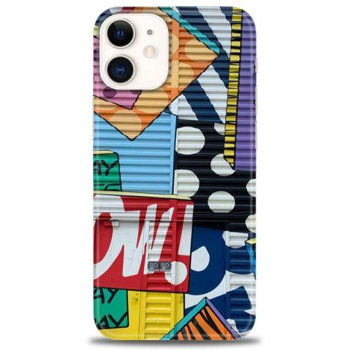 iPhone 12 Mini Kılıf HD Baskılı Kılıf - Grafiti + Tam Ekran Koruyucu