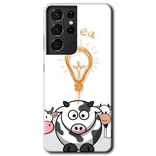 Samsung Galaxy S21 Ultra HD Baskılı Kılıf + 9D Tam Ekran Koruyucu - İdea Lamp