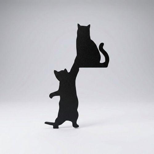 İki Kedi Figürlü Kapı Köşe Dekoru