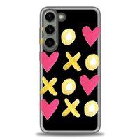 Samsung Galaxy S23 Kılıf HD Baskılı Kılıf - XOXOXO + Tam Ekran Koruyucu