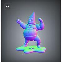 Chibi Style Patrick Star Superhero 3D Model-Kas’a bağlı SpongeBob Squarepants Karakter-6897582