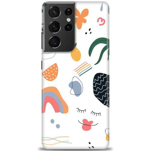Samsung Galaxy S21 Ultra Kılıf HD Baskılı Kılıf - Drawing + Tam Ekran Koruyucu