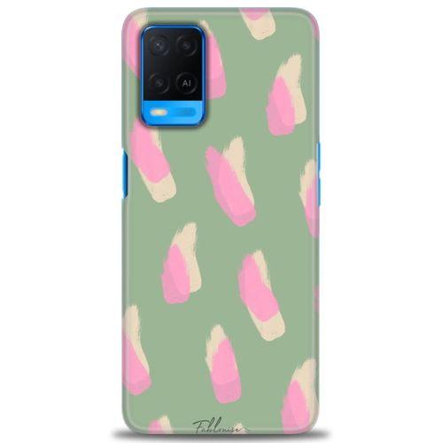 Oppo A54 Kılıf HD Baskılı Kılıf - Pembe Krem + Tam Ekran Koruyucu