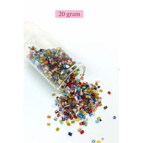 Kesme Cam Boncuk 2mm - 20 Gram - Karışık Renkli -BNC309