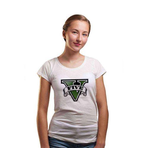 GTA V Logo Kadın Beyaz Tshirt