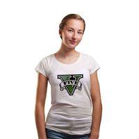 GTA V Logo Kadın Beyaz Tshirt