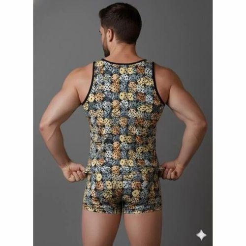 Erkek Desenli Tank Top Boxer Takımı