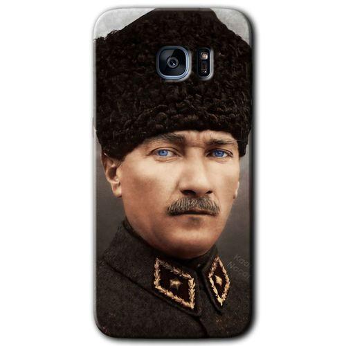 Potkal Hediye Fabrikası Samsung Galaxy S7 Edge Kılıf HD Desen Baskılı Arka Kapak - Başkomutan Atatürk
