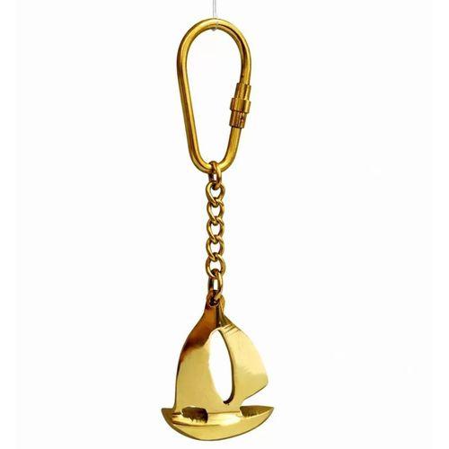 Zarif Yelkenli Tasarım Pirinç Anahtarlık