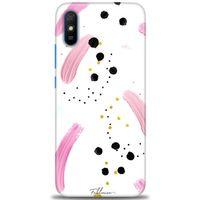 Xiaomi Redmi 9A Kılıf HD Baskılı Kılıf - Pembe ve Benekler + Tam Ekran Koruyucu