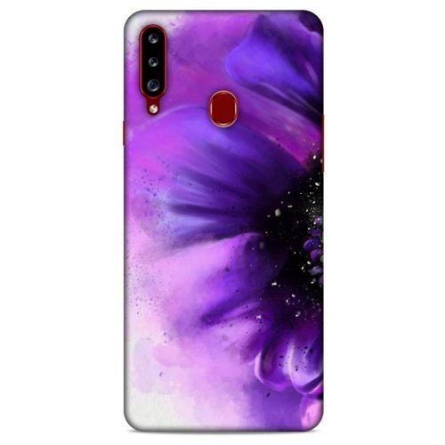 Samsung Galaxy A20s Uyumlu Kılıf Mor Delisi (31) TPU Kılıf Çiçek