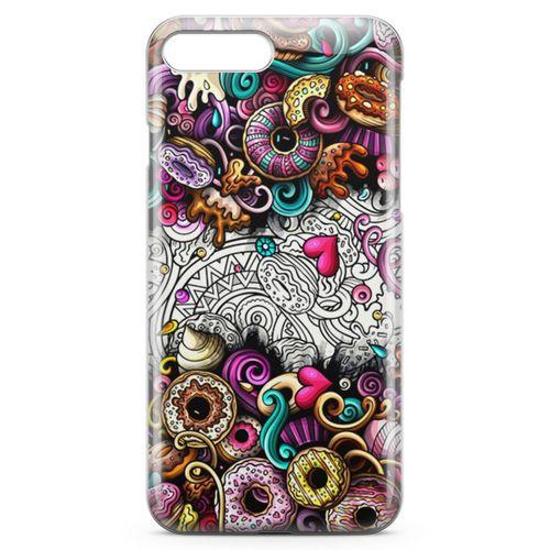 Apple iPhone 8 Plus Kılıf Donut Doodle Arka Kapak Koruma Desenli Full Koruyucu