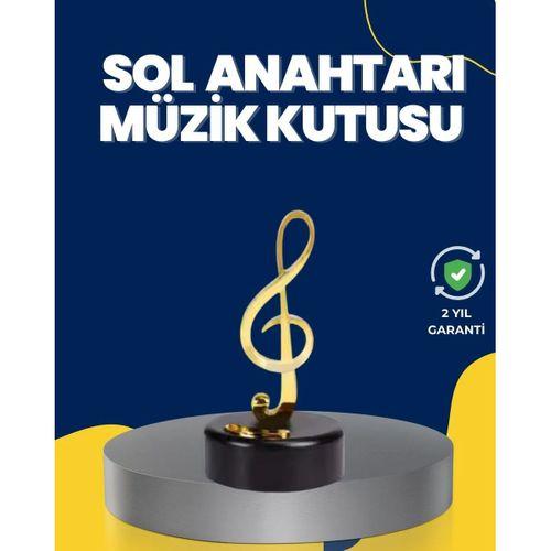 Altın Sol Anahtarı Müzik Kutusu Döner Mekanizmalı