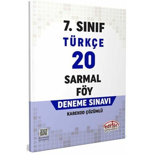 7. Sınıf Türkçe 20 Sarmal Föy Deneme Editör Yayınları
