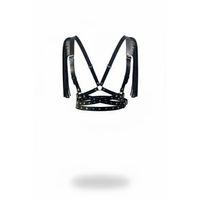 Siyah Kadın Kemer Zımbalı Deri Vücut Aksesuarı - Brf1004