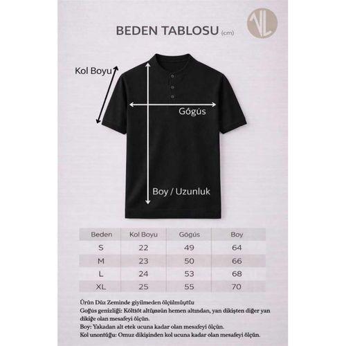 Dogen Hakim Yaka Düğmeli Kısa Kollu İnce Triko Erkek T-Shirt - Lacivert