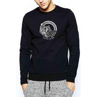Chopper Brotherhood Baskılı Siyah Erkek Sweatshirt