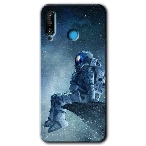 Huawei P30 Lite Kılıf HD Desen Baskılı Arka Kapak - Astronot Yalnızlığı