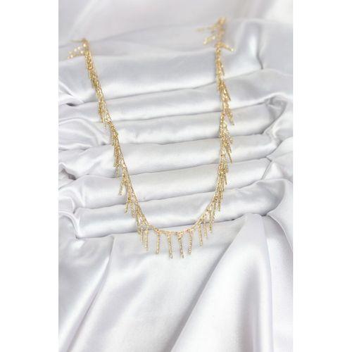 Pirinç Gold Renk Saçaklı Model Kadın Kolye