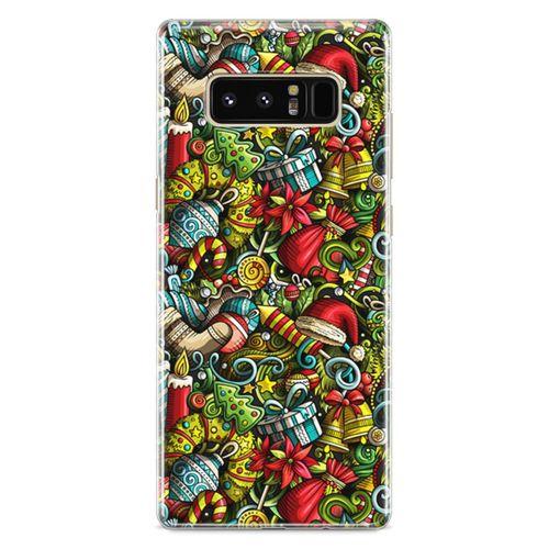 Samsung Galaxy Note 8 Kılıf Yılbaşı Süsleri Doodle Arka Kapak Koruma Desenli Full Koruyucu