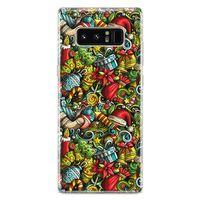 Samsung Galaxy Note 8 Kılıf Yılbaşı Süsleri Doodle Arka Kapak Koruma Desenli Full Koruyucu