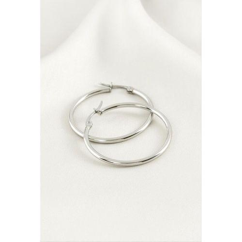 Halka Lüks Çelik Küpe 4 cm