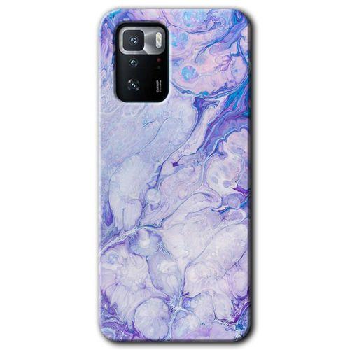 MRCİLETİSİM Poco x3 GT Kılıf Baskılı Kapak - Spots Lilac + 5D Tam Kaplayan Cam