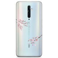 Oppo Reno2 Z 2019 Kılıf Pembe Çiçek Arka Kapak Koruma Desenli Full Koruyucu