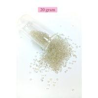 Dökme Cam Kum Boncuk (11/0) 2 mm - 20 Gram -  Şeffaf Beyaz - BNC018
