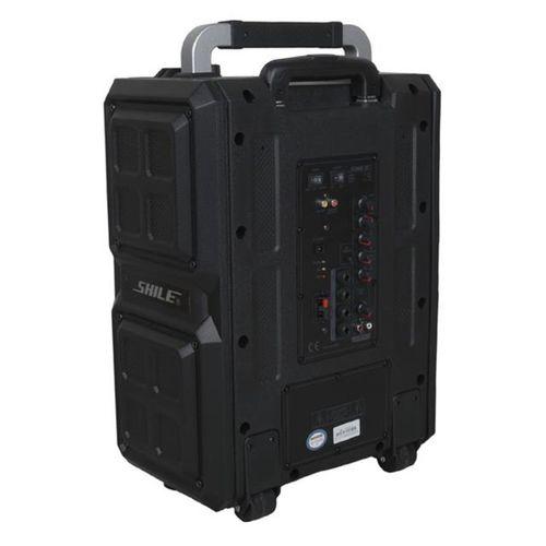 Shile SL-2017 50 Watt Taşınabilir Seyyar Aktif Amfi Hoparlör Kablosuz EL + Yaka Mikrofonlu USB+SD+BT Kumandalı