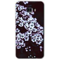 Samsung Galaxy C9 Pro HD Baskılı Kılıf + 9D Tam Ekran Koruyucu - Beyaz Çiçek