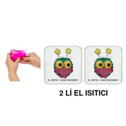 2 Adet Atkılı Baykuş Cep Sobası,El Isıtıcı,Sıcak Su Torbası Pvc  10X9,5Cm