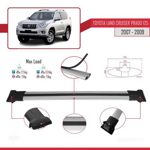 Toyota Land Cruiser Prado (J125) 2007-2009 Arası ile Uyumlu FLY Model Ara Atkı Tavan Barı Gri 3 ADET BAR
