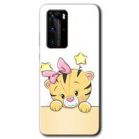 Huawei P40 Pro Kılıf HD Desen Baskılı Arka Kapak - Sevimli Kedi