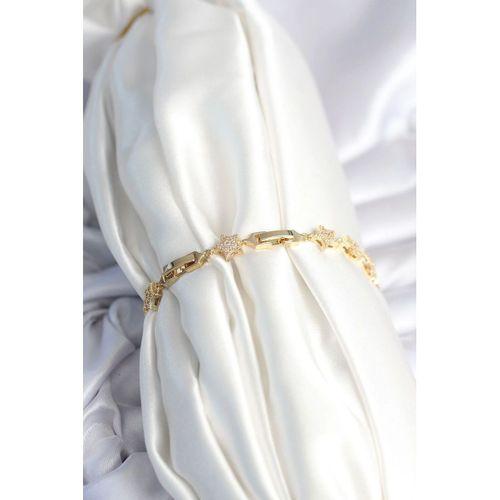 Pirinç Gold Renk Yıldız Model Kadın Bileklik