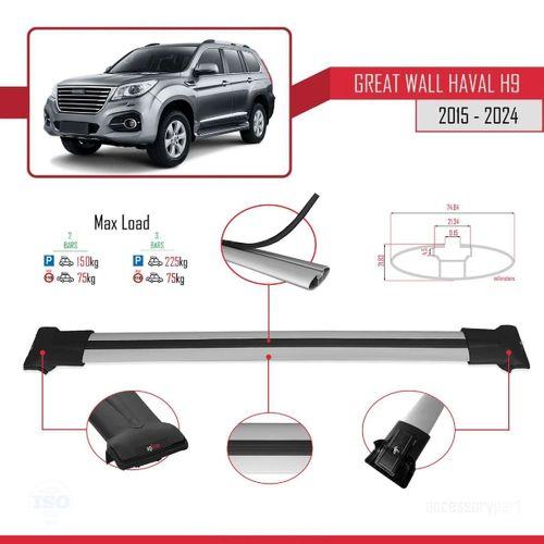 Great Wall Haval H9 2015 ve Sonrası ile Uyumlu FLY Model Ara Atkı Tavan Barı GRİ