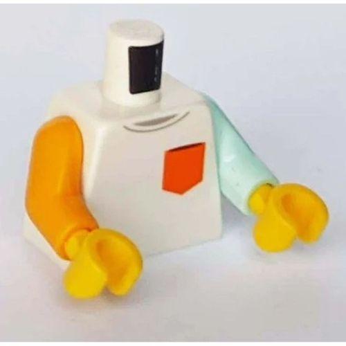 Lego Minifigure Torso Shirt with Orange Chest Pocket Print 973e087pr4793