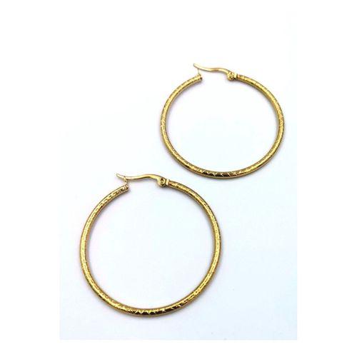 Çelik Gold Renk  Halka Küpe Çap 4 cm