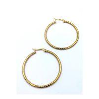 Çelik Gold Renk  Halka Küpe Çap 4 cm